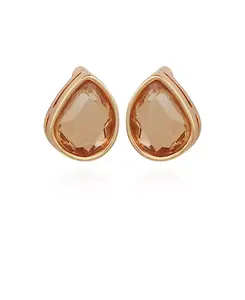 Женские серьги-пуговицы из эпоксидной смолы с топазом T Tahari, gold-tone
