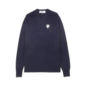 Свитер с v-образным вырезом Comme des Garçons PLAY Heart, цвет Синий