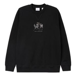 Свитер ss21 pattern embroidered cotton loose sports hoodie black Burberry, черный