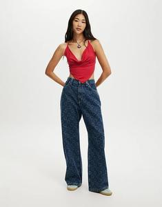 Джинсы Cotton On Low супер-мешковатые в цвете «атлантический синий/сердечки» Cotton On