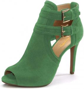 Женские сандалии-ботильоны XYD с открытым носком, двойной пряжкой, шпилькой, стильными вырезами для мероприятий и вечеринок, Green