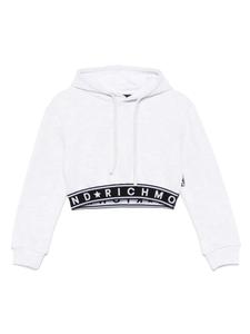 Толстовка с капюшоном John Richmond Junior с логотипом на поясе, серый