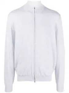 Меланжевый кардиган с надписью Eleventy, серый