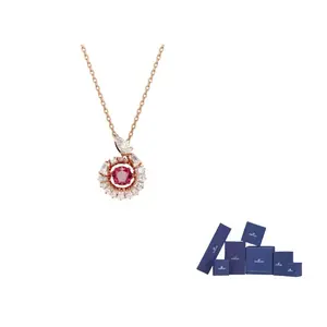 Swarovski Змеиное синтетическое циркониевое ожерелье Women's Rose Gold