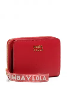 Кожаный кошелек с логотипом и молнией Bimba y Lola, красный