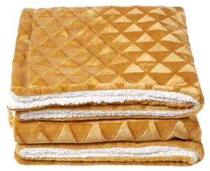 Мягкое одеяло Homescapes Sherpa, горчично-желтый - 200 х 230 см