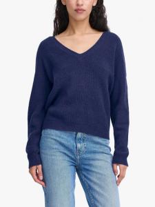 Dasila вязаный джемпер с длинными рукавами и V-образным вырезом ICHI, Patriot Blue