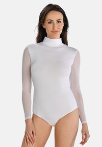 Боди Teyli Langärmeliger halber Rollkragenpullover für Frauen Nelly, белый