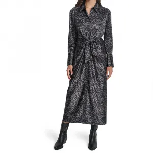 Платье DKNY Print Satin long, серый