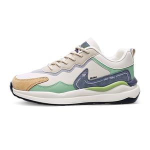 BAKE Антискользящие износостойкие мужские низкие кеды бежево-зеленые, цвет Beige Green