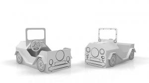 Картон, Машинка из картона, раскраска, 3D, XXL Tekturaki