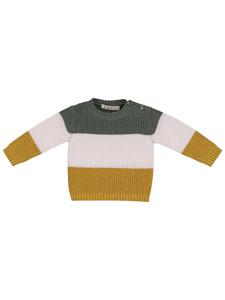 Детский жаккардовый вязаный свитер кремовый мультиколор EMC