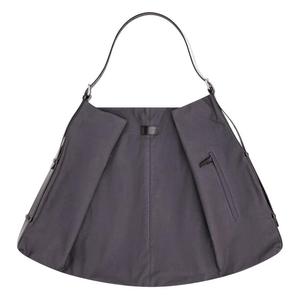 Lemaire Хлопковая сумка-хобо унисекс серо-черная