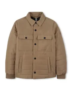 Детская куртка коричневого цвета с длинными рукавами BOSS Kidswear