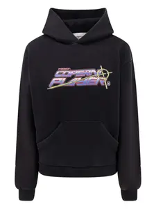 Худи с карманом-муфтой и логотипом Coperni, черный