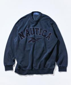 Толстовка с круглым вырезом и двойным логотипом в виде арки, пигментированная, плотная, 25AW Nautica, цвет Navy
