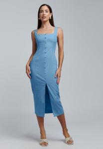 Платье BWLDR ZAHLIA COTTON MIDI, Petrol Blue/Blue
