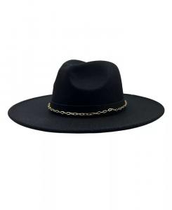 Панама из смесовой шерсти с отделкой цепочкой Marcus Adler, черный