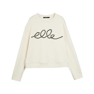 ELLE Свитшот Women's Ecru Crew Neck Moderate Regular