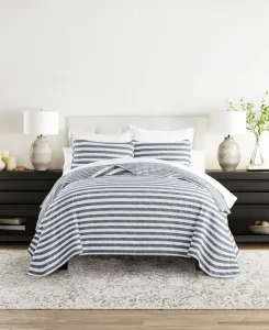 Классический полосатый двусторонний комплект из 3 предметов, размер King/California King Ienjoy Home, синий