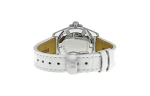 Женские часы с кварцевым механизмом Серебристый циферблат Корпус из нержавеющей стали Кожаный ремешок TISSOT