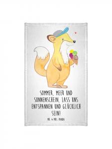 Mr. & Mrs. Panda Белое полотенце для летнего пляжа с надписью