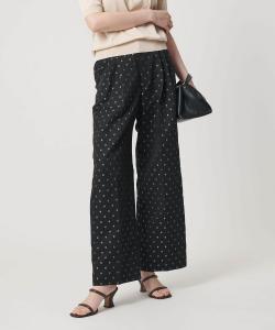 Широкие брюки с цветочным жаккардовым узором и двумя складками - можно стирать United Arrows, цвет Black