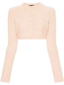 Укороченный кардиган из букле Fabiana Filippi, оранжевый