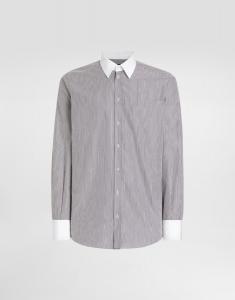 Рубашка из хлопка в полоску Dolce & Gabbana, мультиколор