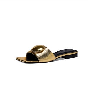 Тапочки-слайды с резиновыми и металлическими противоскользящими накладками для женщин JESSICA SOPHIA, Gold