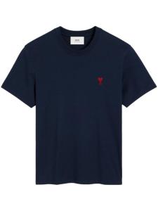 AMI Paris футболка с вышитым логотипом, синий