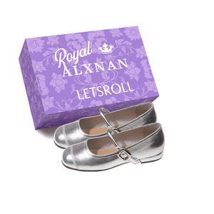 Alxnan Женские туфли Мэри Джейн на массивном каблуке серебристые с коробкой, цвет Silver+Box