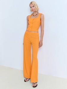 Хлопковая майка-жилет Evans с пуговицами Mango, Orange