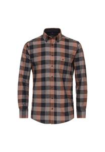 Мужская повседневная рубашка в клетку, комфортная посадка CASAMODA, оливковый