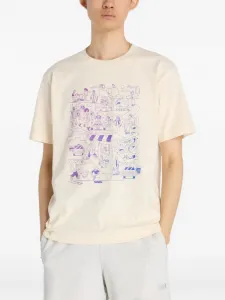 Футболка с графичным принтом New Balance, бежевый