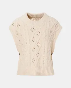 Вязаный жилет с листочками Tintoretto, белый