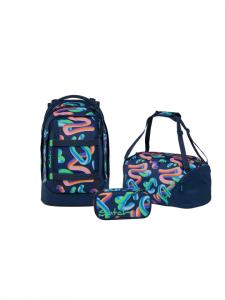 Satch Набор школьных рюкзаков PACK Crazy Twist, 3 предмета, синий/розовый/зеленый