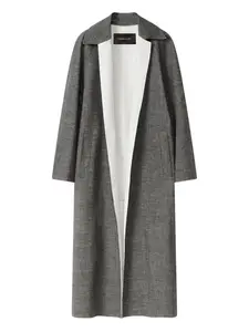 Двубортное пальто с контрастными вставками и длинными рукавами Fabiana Filippi, серый