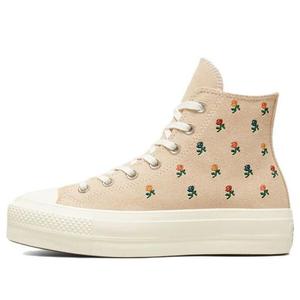Кроссовки chuck taylor all star lift platform high 'embroidered roses' Converse, бежевый