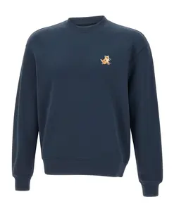 Толстовка из ворсистого хлопка с логотипом Speedy Fox. Maison Kitsunã, синий