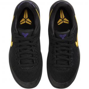 Детские баскетбольные кроссовки Kobe 8 Pre-school Nike, черно-фиолетово-желтые
