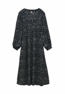 Платье-Миди liliana прямого кроя с присборенным v-образным вырезом Joules, Navy Spot