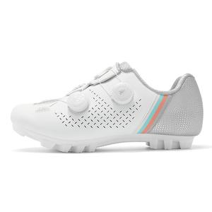 JYVME Износостойкие дышащие велосипедные туфли с поддержкой стопы низкие унисекс бело-серые для горного велосипеда с шипами, цвет White Gray Mountain Cleat