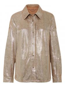 Brunello Cucinelli куртка-рубашка из ткани ламе, золотой