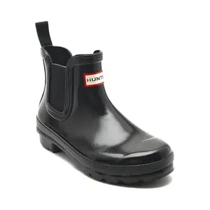 Сапоги резиновые Hunter с логотипом, черный