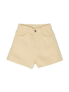 Хлопковые шорты с высокой талией THE NEW SOCIETY, желтый