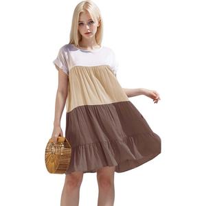 Женское цветное платье с оборками Anna-Kaci, коричневый