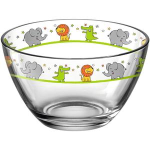 Детская миска BAMBINI 6 шт. из стекла, Лев/Слон/Крокодил, Ø 12 см Leonardo, мультиколор