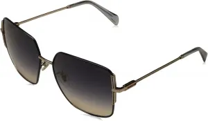 Солнцезащитные очки POLICE SPLF34 0E59 женские, золотисто-синие, квадратная форма, 57 мм, Gold/Blue