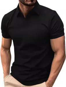 Мужская вязаная поло с коротким рукавом QUNPIU